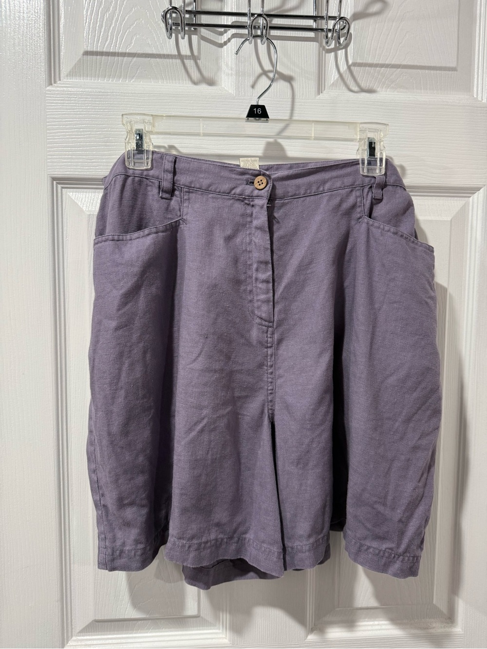 Vintage, J Jill 100% linen Lavender Casual Shorts, washable, size 16 P